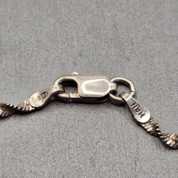 VTG HAN Sterling Silver Twisted Chain Necklace 18" 925 Italy Designer 2mm - Picture 5 of 9